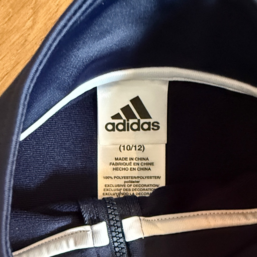 adidas Navy Blue Kids full zip track jacket - Picture 2 of 7